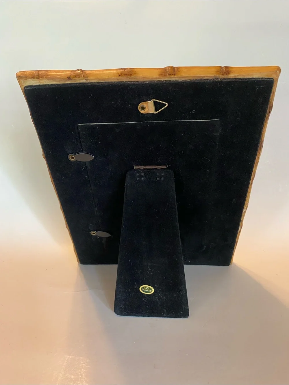 Hollywood Regency Building VTG Picture Frame Faux Bamboo Monkey Boho Tiki 3.5x5